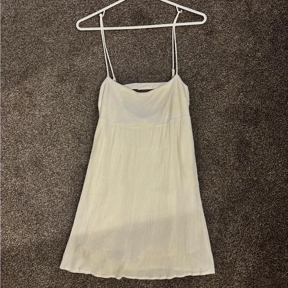 Garage Cream Textured dress